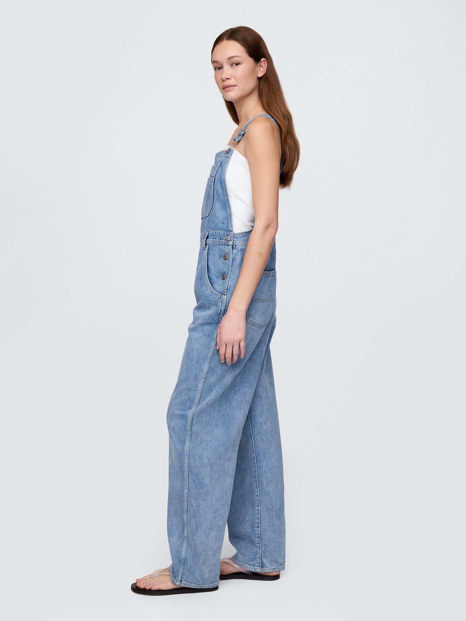Женские комбинезоны Gap Denim Stripe Loose Overalls — фото 2