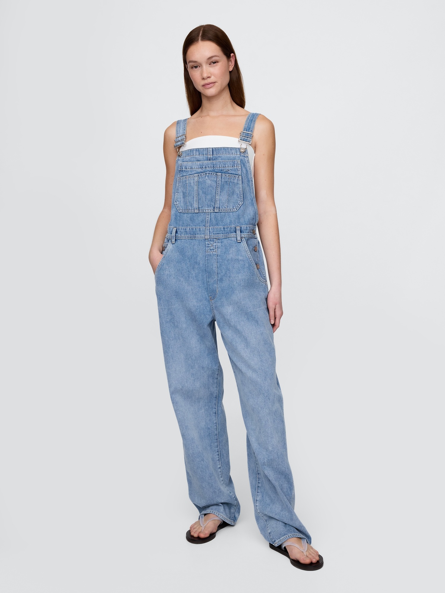 Женские комбинезоны Gap Denim Stripe Loose Overalls