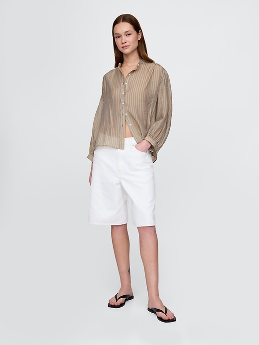 Image number 2 showing, Sheer Button-Front Shirt
