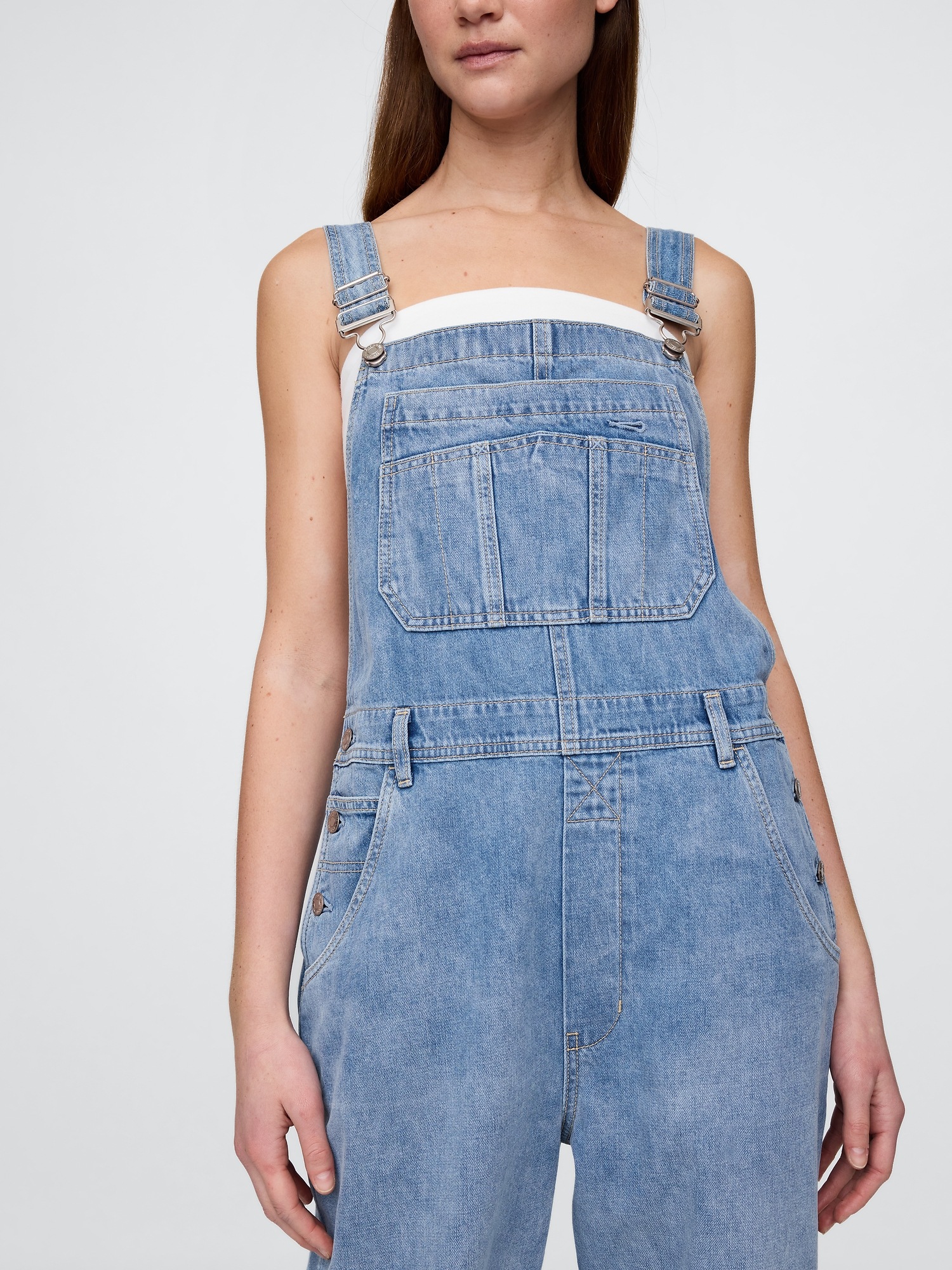 Женские комбинезоны Gap Denim Stripe Loose Overalls — фото 3