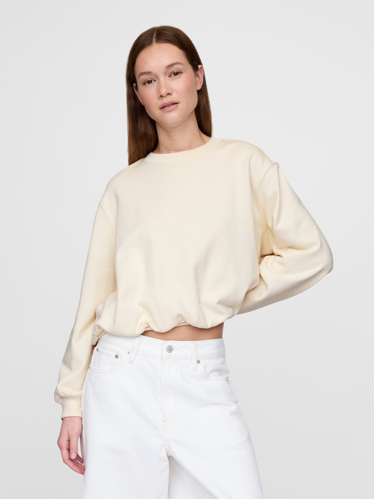Heavyweight French Terry Bubble-Hem Sweatshirt