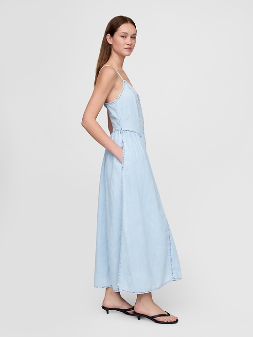 Image number 3 showing, Denim Seamed Maxi Dress