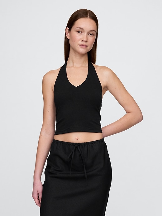 Image number 1 showing, CloseKnit Cropped Halter Top