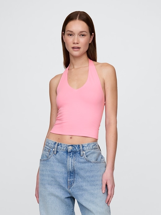 Image number 1 showing, CloseKnit Cropped Halter Top