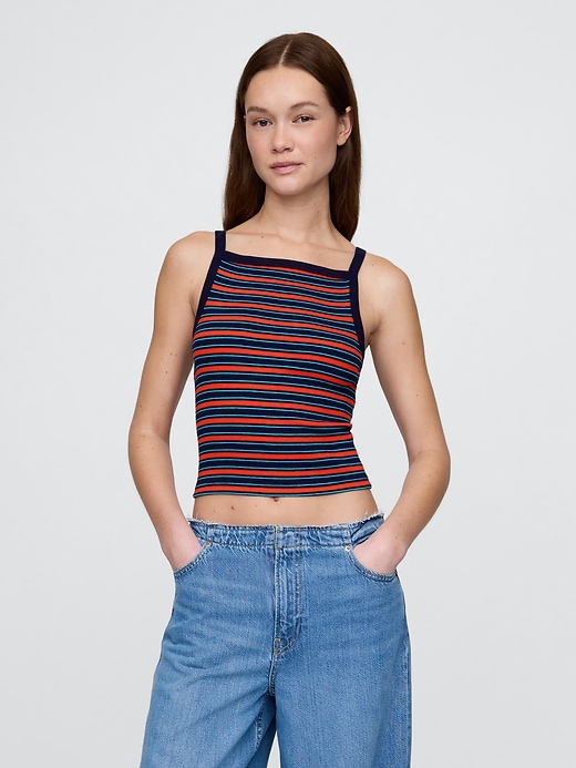 Image number 1 showing, Modern Apron-Neck Cropped Tank Top