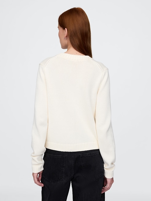 Image number 3 showing, 100% Cotton Crewneck Cardigan