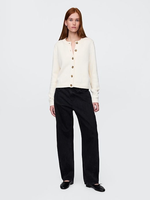 Image number 2 showing, 100% Cotton Crewneck Cardigan