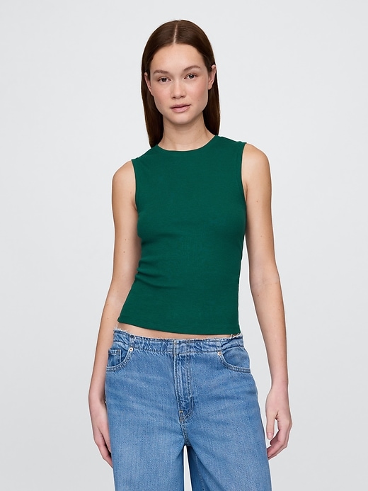 Image number 1 showing, Modern Rib High Neck Top