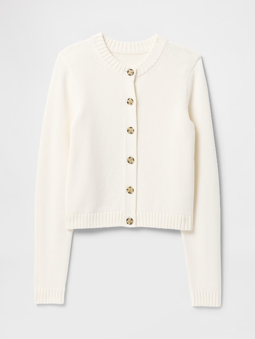 Image number 5 showing, 100% Cotton Crewneck Cardigan