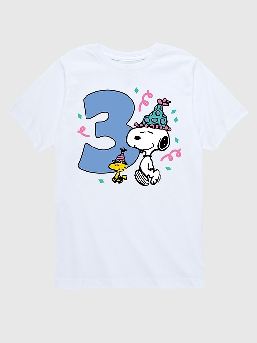 Image number 1 showing, Toddler Peanuts 3rd Birthday Short Sleeve Graphic Tee