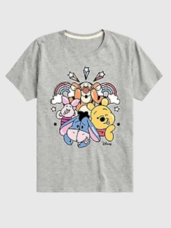 Toddler Winnie the Pooh and Friends Rainbow and Stars Short Sleeve Graphic Tee