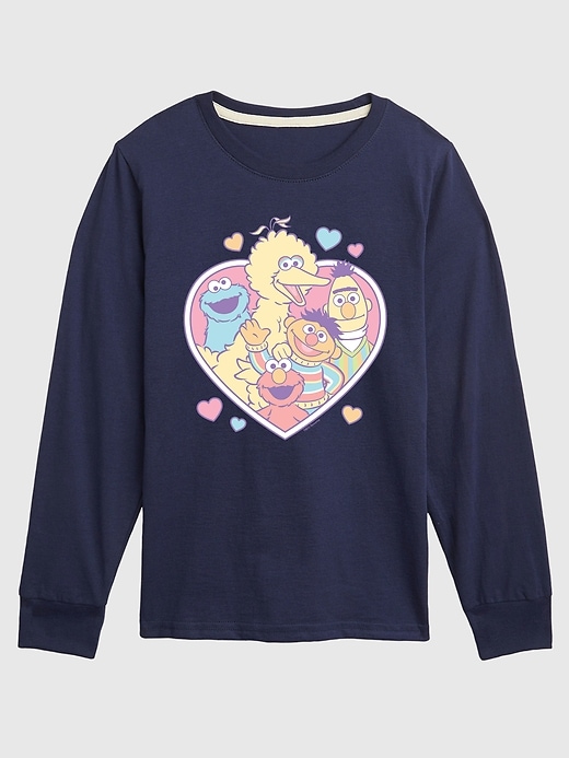 Image number 1 showing, Toddler Sesame Street Group Heart Long Sleeve Graphic Tee