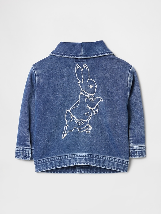 Image number 1 showing, Baby Peter Rabbit™ Knit Denim Shawl Cardigan