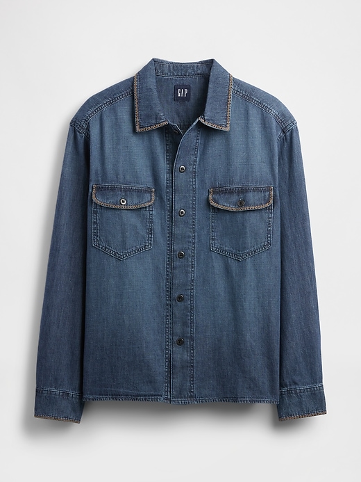 Image number 5 showing, Embroidered Denim Shirt