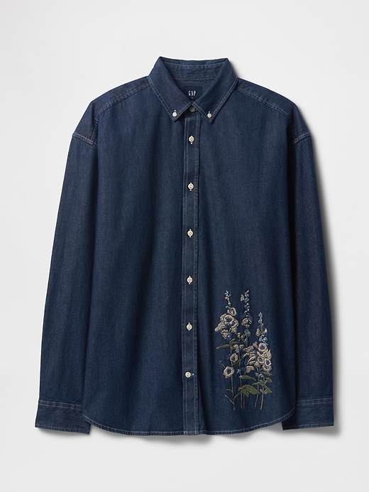 Image number 7 showing, Embroidered Denim Big Shirt