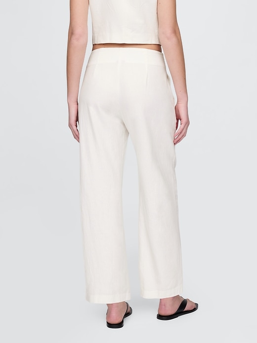 Image number 5 showing, Linen-Blend Relaxed Straight Ankle Pants