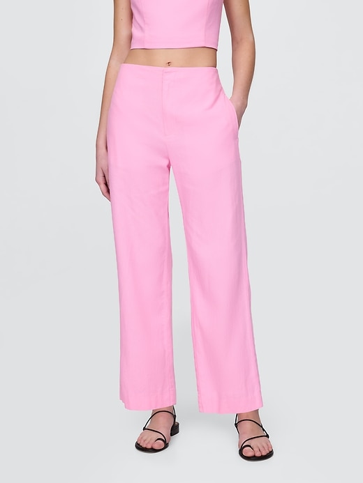 Image number 2 showing, Linen-Blend Relaxed Straight Ankle Pants