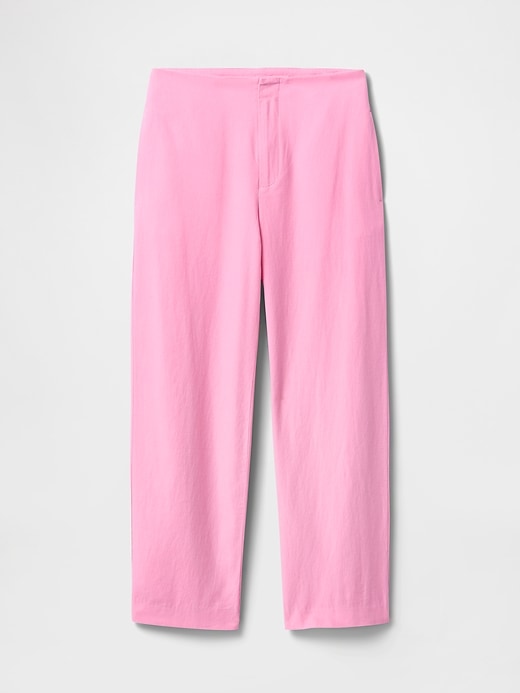 Image number 7 showing, Linen-Blend Relaxed Straight Ankle Pants