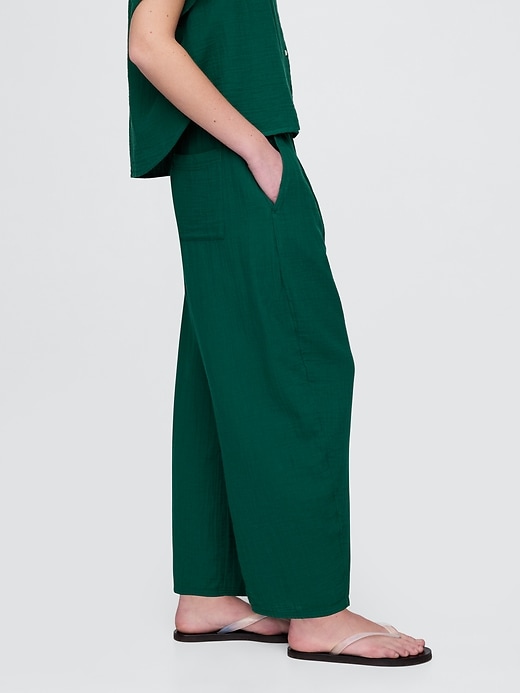 Image number 3 showing, Crinkle Gauze Easy Barrel Pants