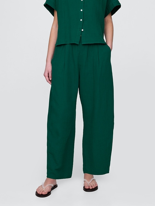 Image number 2 showing, Crinkle Gauze Easy Barrel Pants