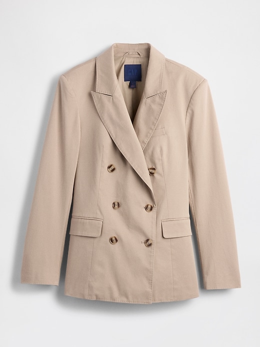 Image number 7 showing, GapStudio Twill Double-Breasted Tailored Blazer