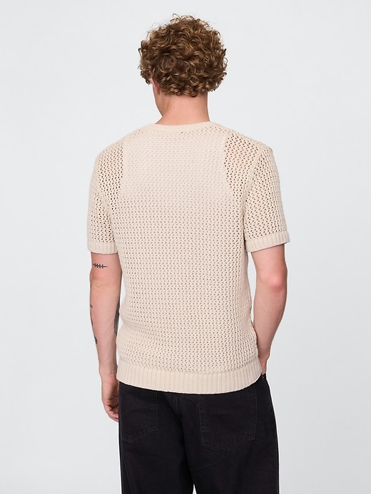 Image number 3 showing, Crochet Mesh Crewneck T-Shirt