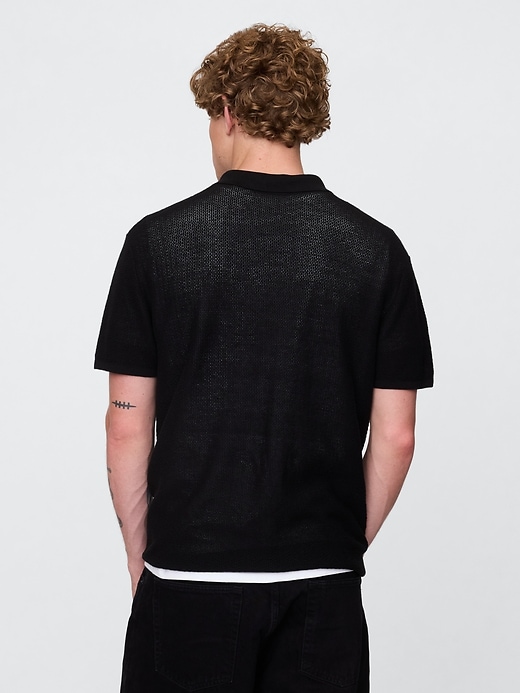Image number 3 showing, Textured Crochet Polo Shirt