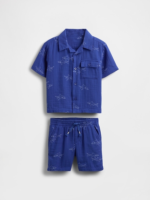Image number 2 showing, Baby & Toddler Crinkle Gauze Cabana Set