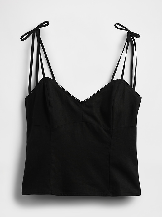 Image number 5 showing, Linen-Blend Tie-Strap Cami