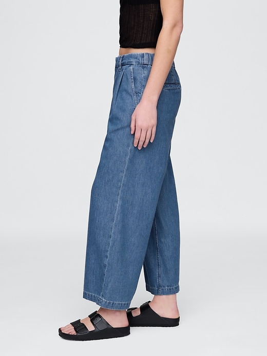 Image number 3 showing, 365 High Rise UltraSoft Denim Pleated Ankle Trousers
