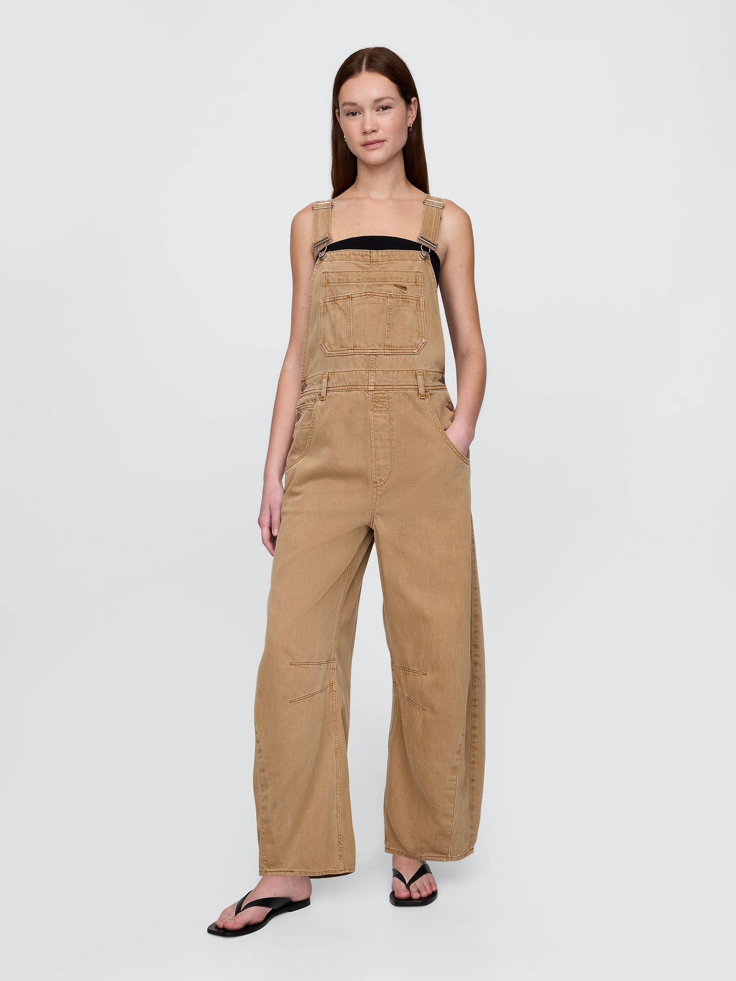 Gap Ultrasoft Denim Horseshoe Overalls