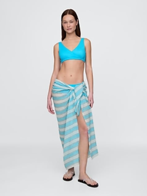 Linen-Cotton Striped Sarong