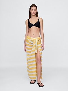 Linen-Cotton Striped Sarong