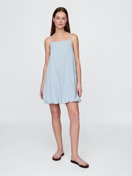 Image number 1 showing, Denim Bubble Mini Dress