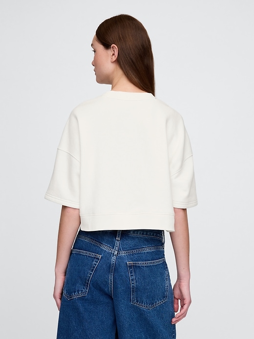 Image number 3 showing, VintageSoft Cropped Elbow-Sleeve Sweatshirt