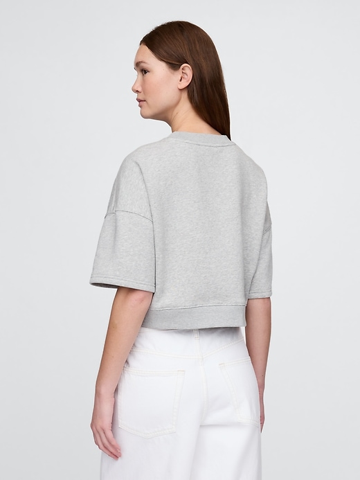 Image number 3 showing, VintageSoft Cropped Elbow-Sleeve Sweatshirt