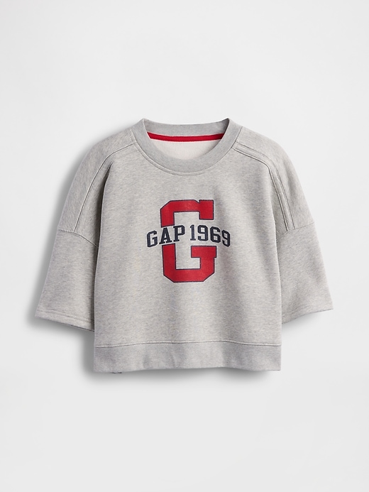 Image number 5 showing, VintageSoft Cropped Elbow-Sleeve Sweatshirt