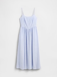 Linen-Blend Drop-Waist Maxi Dress
