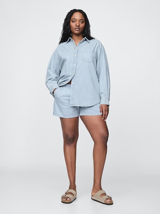 Image number 6 showing, Mid Rise Easy Denim Boxer Shorts