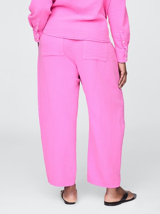 Image number 6 showing, Crinkle Gauze Easy Barrel Pants