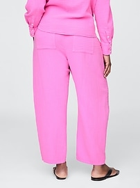 Crinkle Gauze Easy Barrel Pants