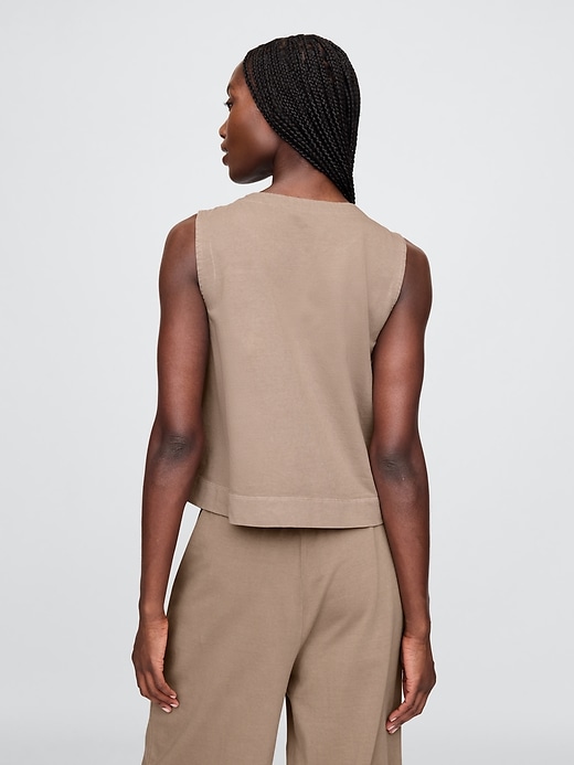 Image number 2 showing, Heavyweight Organic Cotton Cropped Shell Tank Top