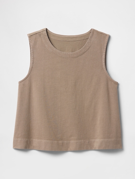 Image number 3 showing, Heavyweight Organic Cotton Cropped Shell Tank Top