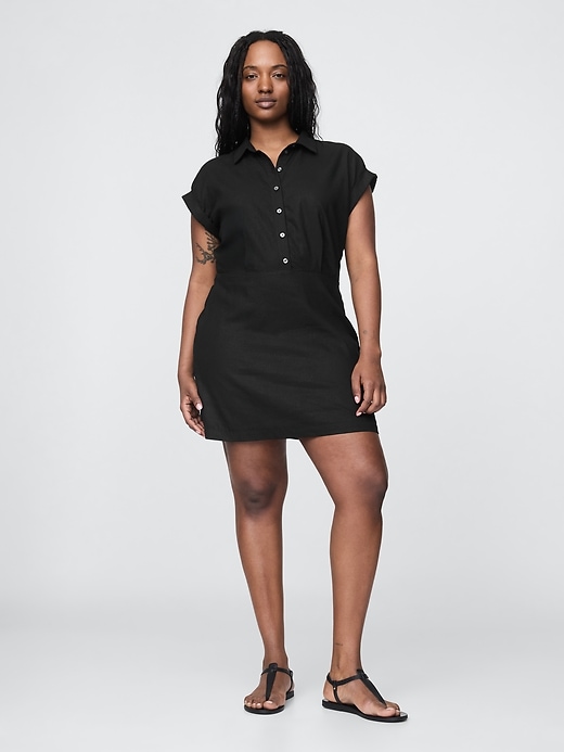 Image number 5 showing, Linen-Blend Shirtdress