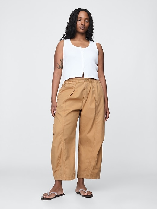 Image number 5 showing, Mid Rise Twill Barrel Pants