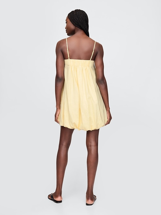 Image number 2 showing, Linen-Blend Mini Bubble Dress