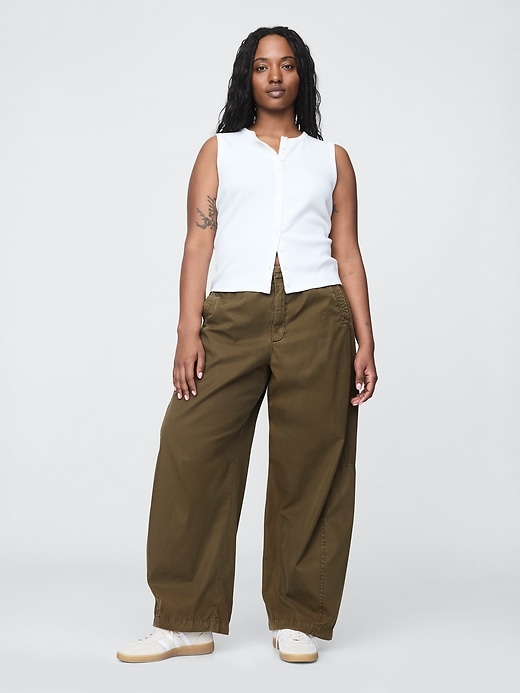 Image number 5 showing, Low Rise Barrel Parachute Pants
