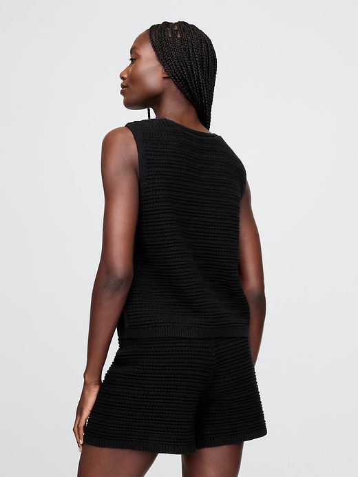 Image number 3 showing, 100% Cotton Crochet Hook-Front Vest