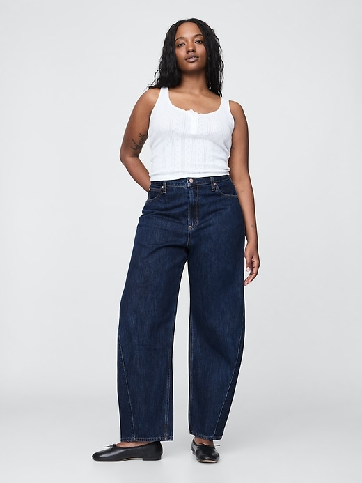 Image number 5 showing, Curvy High Rise Barrel Jeans