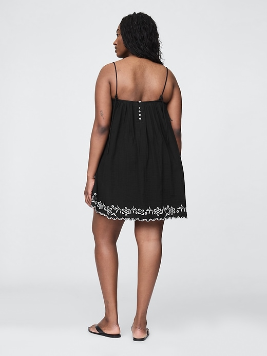 Image number 5 showing, Cotton Gauze Embroidered Swing Dress